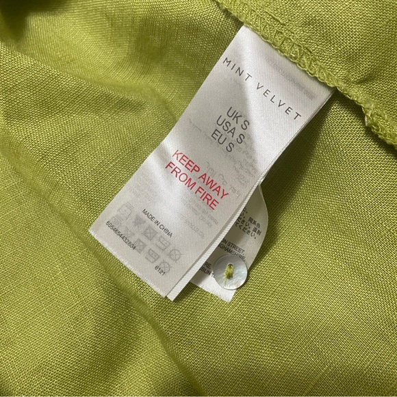 Mint Velvet Green Linen Sleeved Shirt - Picture 7 of 8